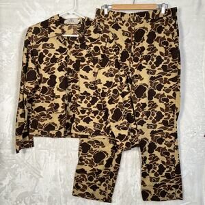 Vtg Red Head Mens Button Up Brown Duck Camo Hunting Shirt & Pants Sz Med